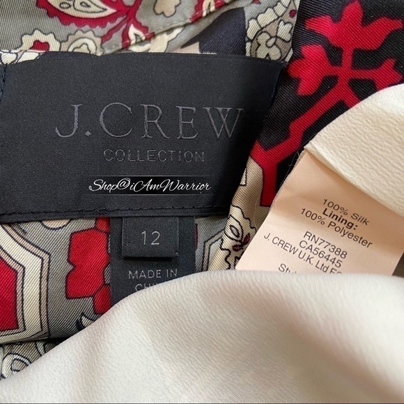J.Crew Collection Italian silk floral tapestry shirt dress *shop@iamwarrior - Picture 8 of 9